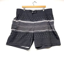 George Swimming Trunks Shorts Mens XL 40-42 Gray U.S Flag Stretch Drawstring