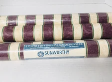 Sunworthy Pre-Pasted Vinyl Coated Wallpaper Striped 3 Rolls