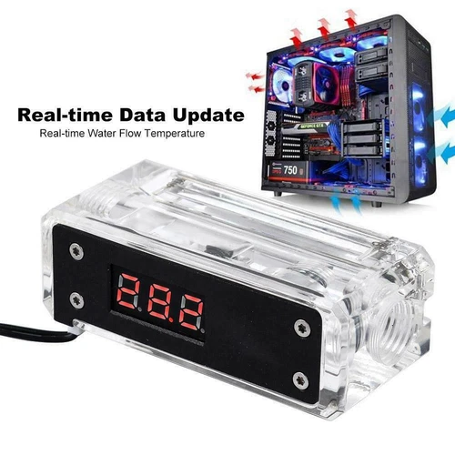 Digital-Thermometer-Temperaturmesser G1 / 4 DC 12V für PC-Computer-Wasserkühlung