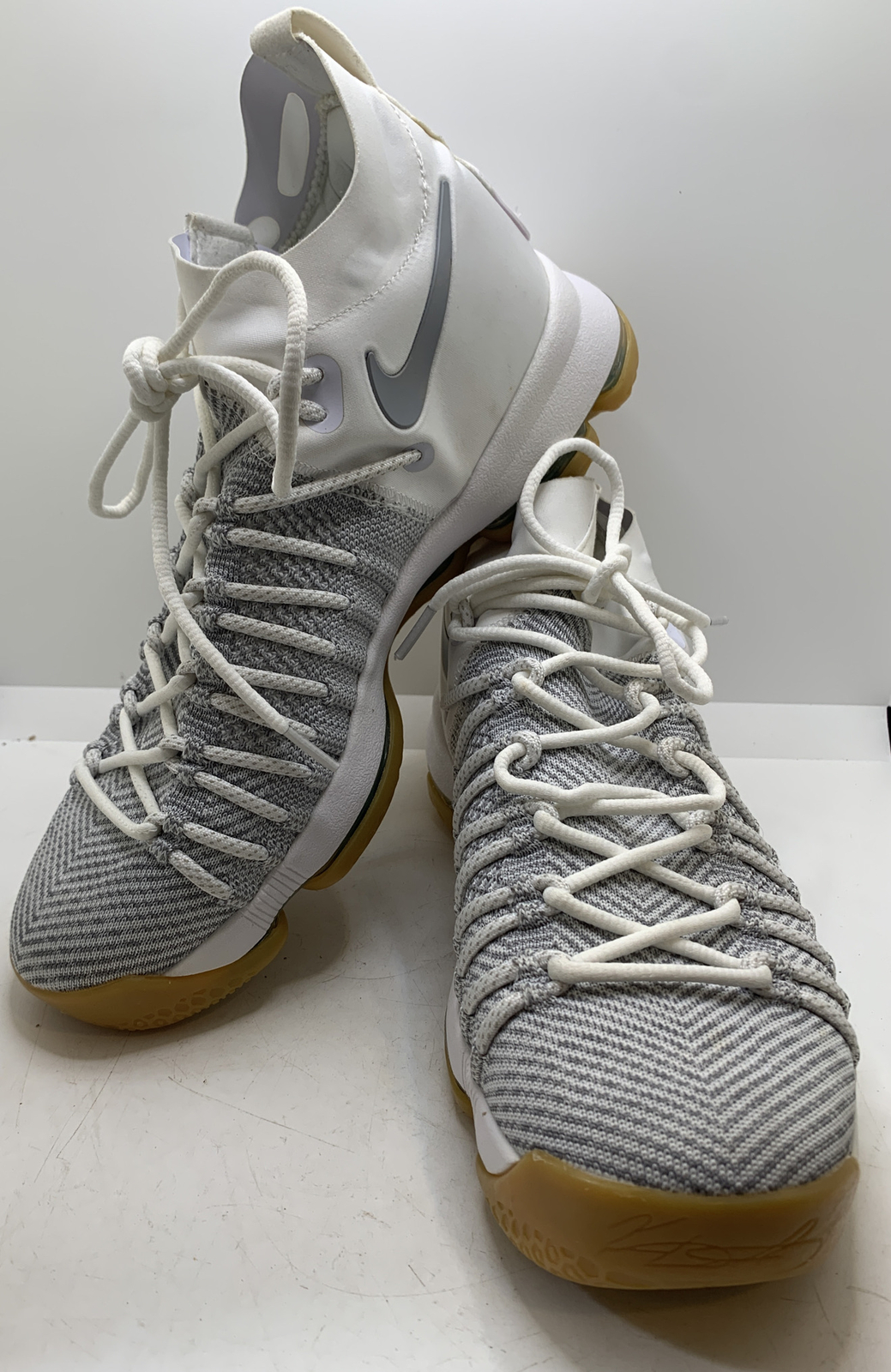 Nike Zoom KD9 Elite Grey Ivory Gum Bottoms Basketball 878637-001 