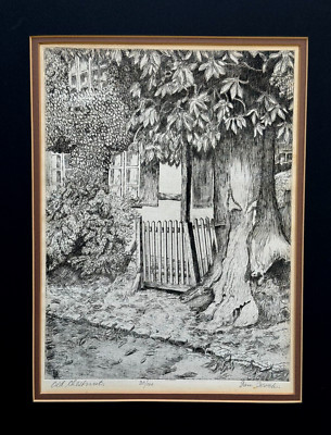 DAN KOCH SIGNED ORIGINAL ETCHING OLD CHESTNUT TREE LANDSCAPE LIMITED EDITION ART