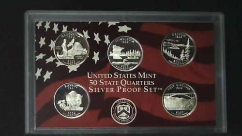 2005-S US Mint State Quarter Silver Proof Set 5 Coins 21ohoc0928-2 - Picture 3 of 6