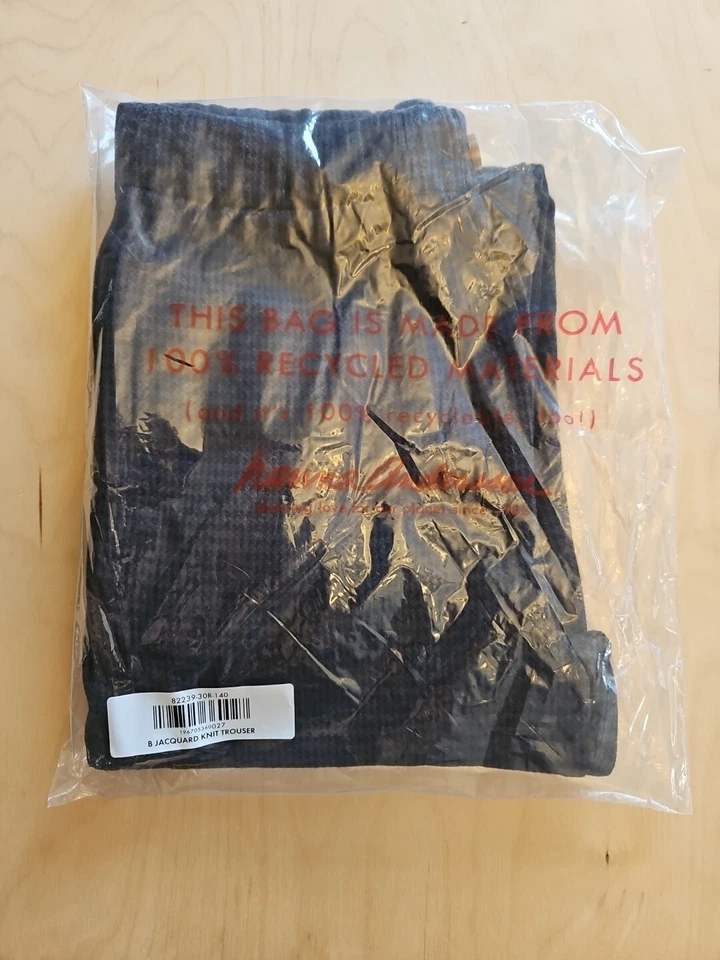 NWT HANNA ANDERSSON TONAL BLACK GINGHAM PULL ON  JACQUARD KNIT PANTS 140 10 $50 - Image 4 of 4