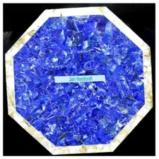 18'' Marble Table Top Coffee center Inlay malachite lapis Home Decor antique k5