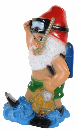 Enano de Jardín Decoración Figura Enano Taucher Con Snorkel de Plástico H 35cm - Imagen 3 de 5