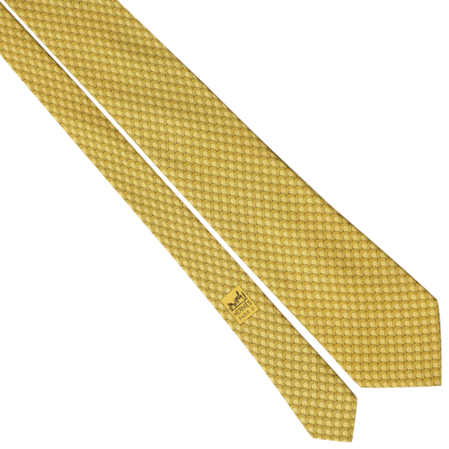 100% Auth HERMES TIE Silk Necktie Mens CLASSIC GEOMETRIC ARCHES Pattern 7971 - Picture 4 of 4