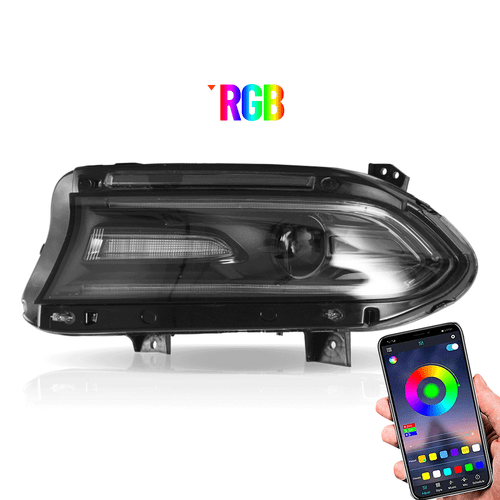 VLAND RGB DRL LED Headlights For 2015-2023 Dodge Charger Color Change Lamps Pair - Picture 2 of 15