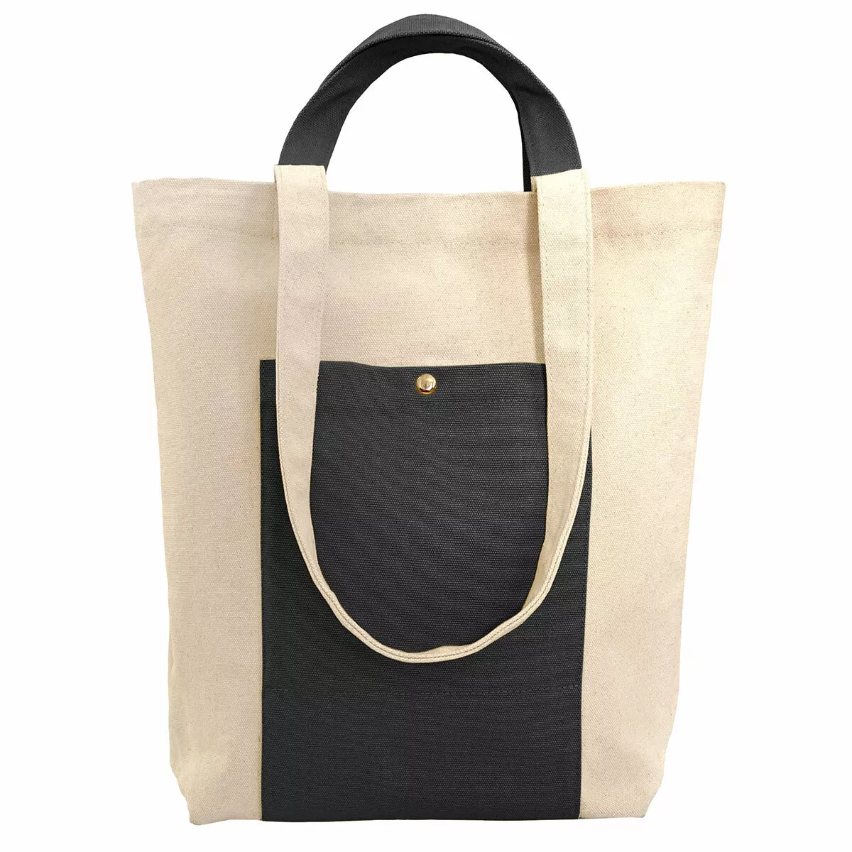 Canvas tote with pockets sale