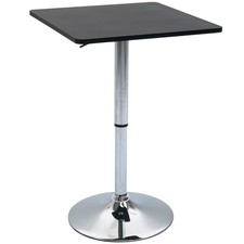 HOMCOM Adjustable Height Bar Table with Metal Frame and Square Tabletop