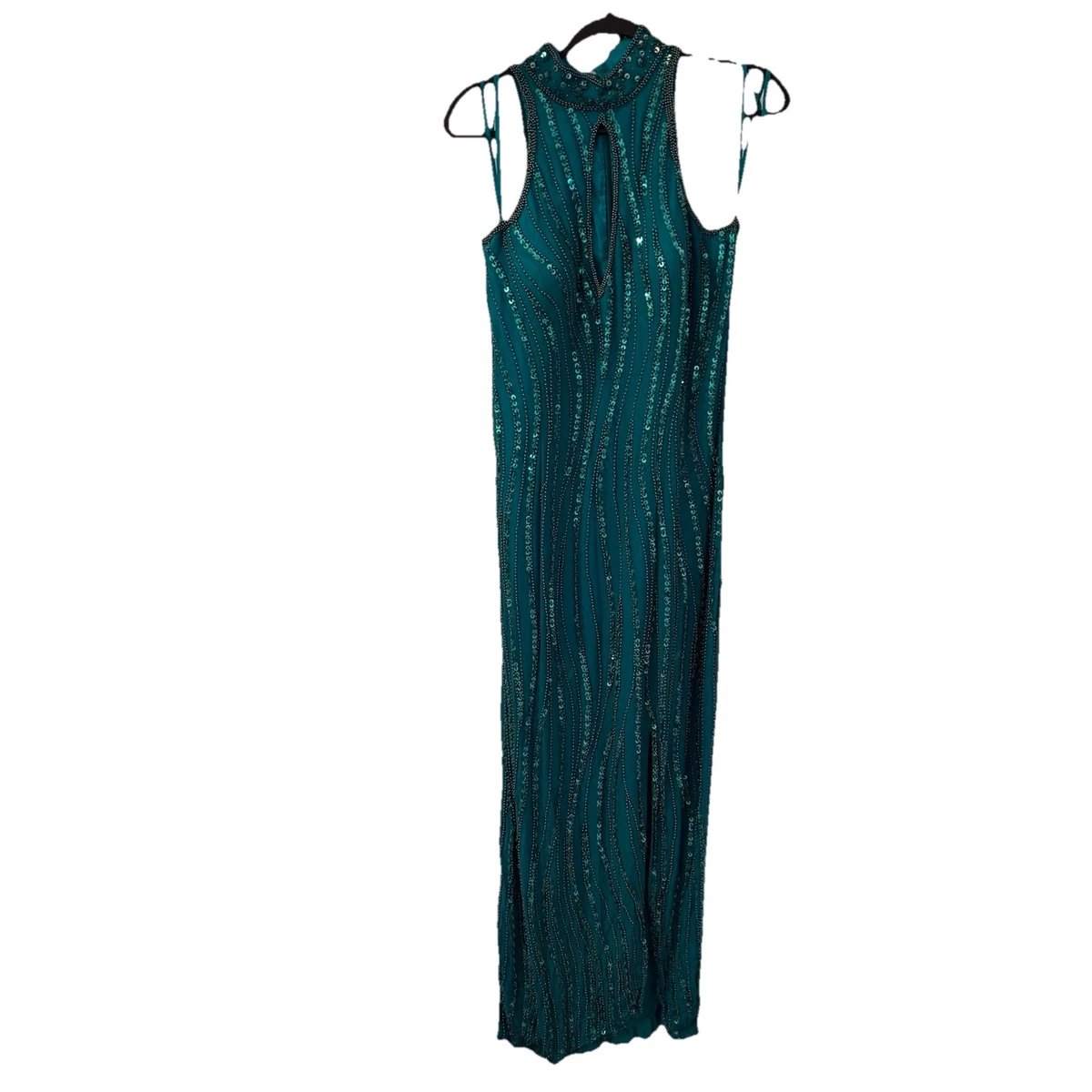 bandage beaded dress Vintage Alyce Designs Designer Prom Dress Luxury Gown Gem stones (XS) –  Fashion Aftermath