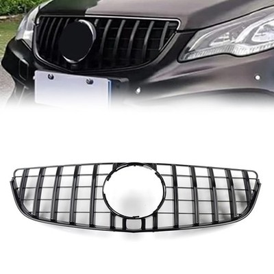 Frontstoßstangenhaube im GTR-Stil Kühler grill Schwarz für Benz E-Klasse 2014 16