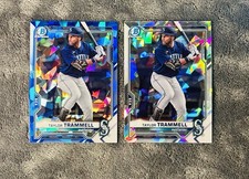Taylor Trammell 2021 Bowman Chrome Silver Atomic Refractor & Sapphire Refractor