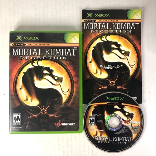 Mortal Kombat: Deception (Microsoft Xbox, 2004) With Manual - Tested Black Label