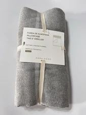 Zara Home Gray Plaid Flannel Pillowcase