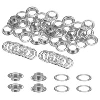 40Er Set ÖSen Mit Unterlegscheiben 14Mm Kupfer Metall ÖSen Kit, Silberfarben