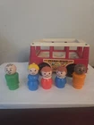 Vintage Fisher-Price Little People Mini Bus + 5 Figures
