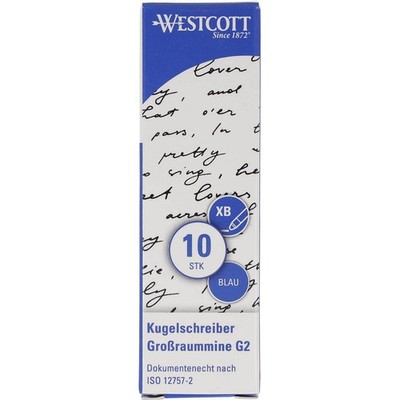 WESTCOTT Kugelschreiberminen XB blau, 10 St.