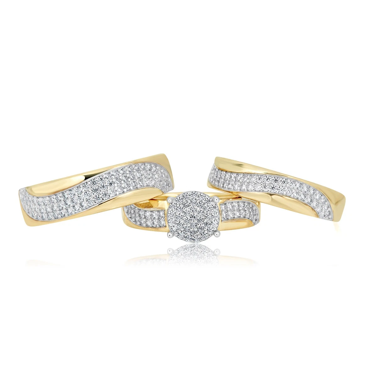 Cubic Zirconia Yellow Gold 10k Engagement & Wedding Jewelry for