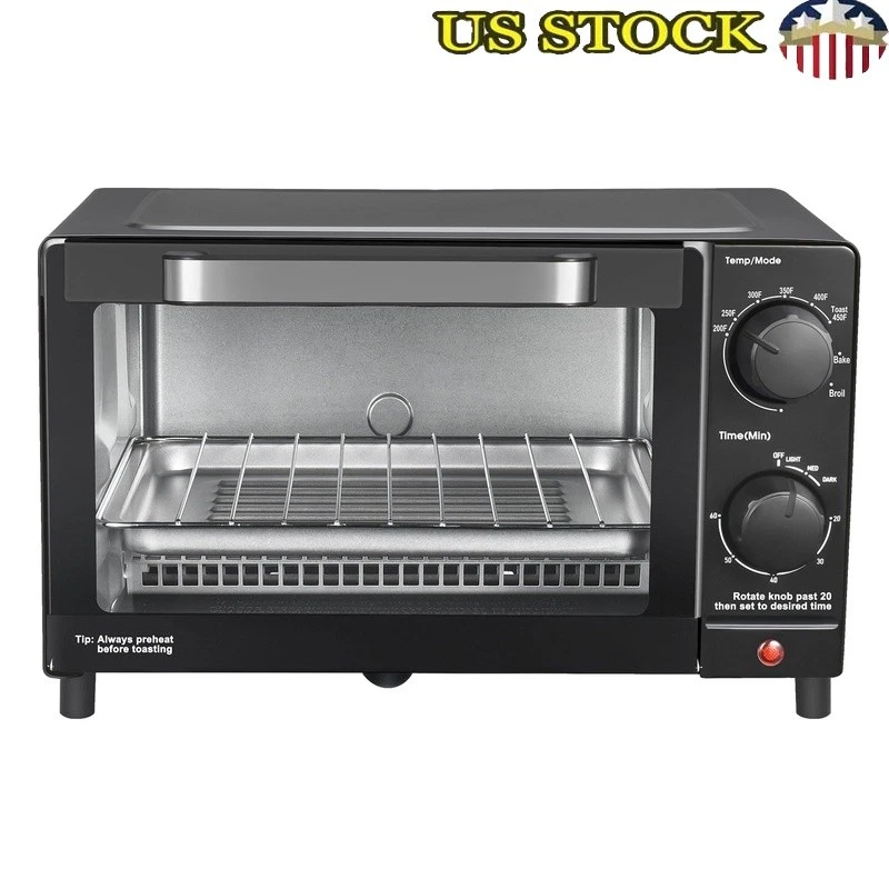 4 Slice Toaster Oven Bake Broil Toast 1050W Compact Quartz Heat Elements New
Opens in a new window o