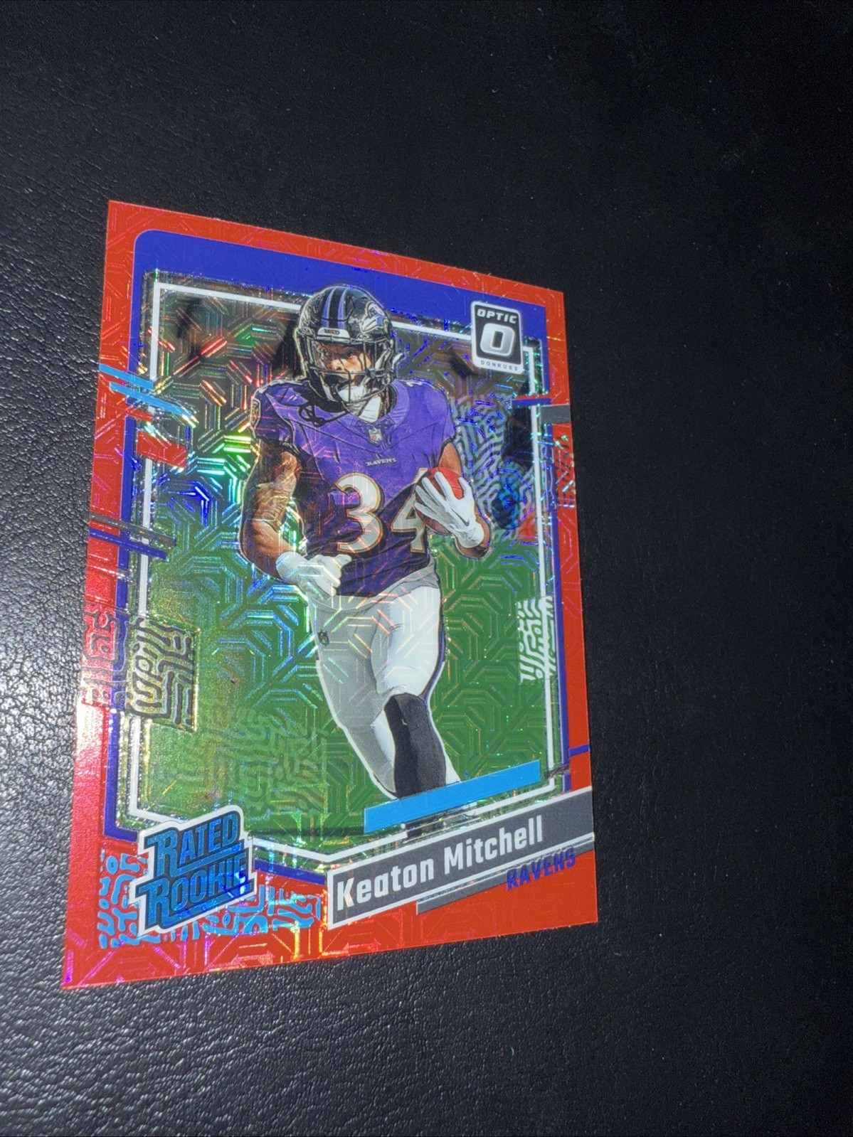 2023 Panini Donruss Optic - Rated Rookie Keaton Mitchell #207 Red Mojo Prizm (RC