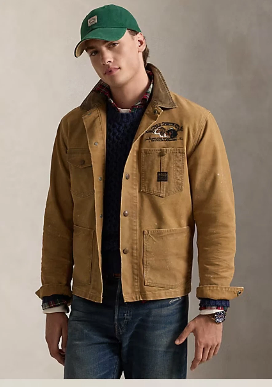 Polo Ralph Lauren Men’s Brown Sportsman Work Utility Dog Jacket Canvas XL Bnwt image 3