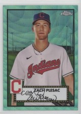 2021 Topps Chrome Platinum Anniversary Aqua Wave Refractor Zach Plesac #256 8k4