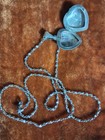 Italy 925 Sterling Etched Silver Heart Photo Locket 20" Diamond  Cut Chain. — photo 3