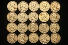 Lot of 20 Franklin Half Dollars  1950-63      90% Silver