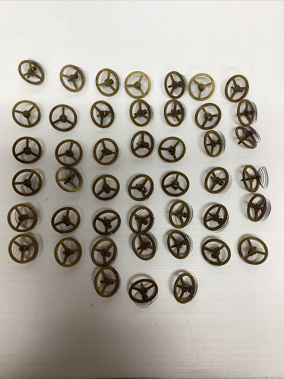 Antique Vintage Lot of 45 Replacement Brass Clock Balance Wheels~1"~Parts