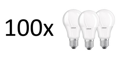 300x Osram LED BASE Classic Birne Lampe E27 8,5W = 60W warmweiß matt