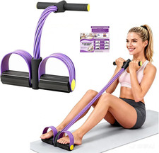 Resistance Bands Foot Pedal Set with Handles, 6-Tube Elastic for Yoga Pilates