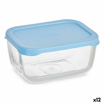 Lunchbox Pasabahce Snow Blau Durchsichtig Glas Polyäthylen 420 ml 12,5 x 6 x 