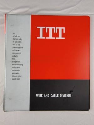 Vintage ITT Wire And Cable Division 3 Ring Binder