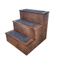 Deluxe Wood Cat Stairs Dog Step Ladder Pet Stairs 3 Steps Stairs Access Bed