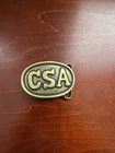 Vintage CSA Confederate States America Solid Brass Belt Buckle, 3"
