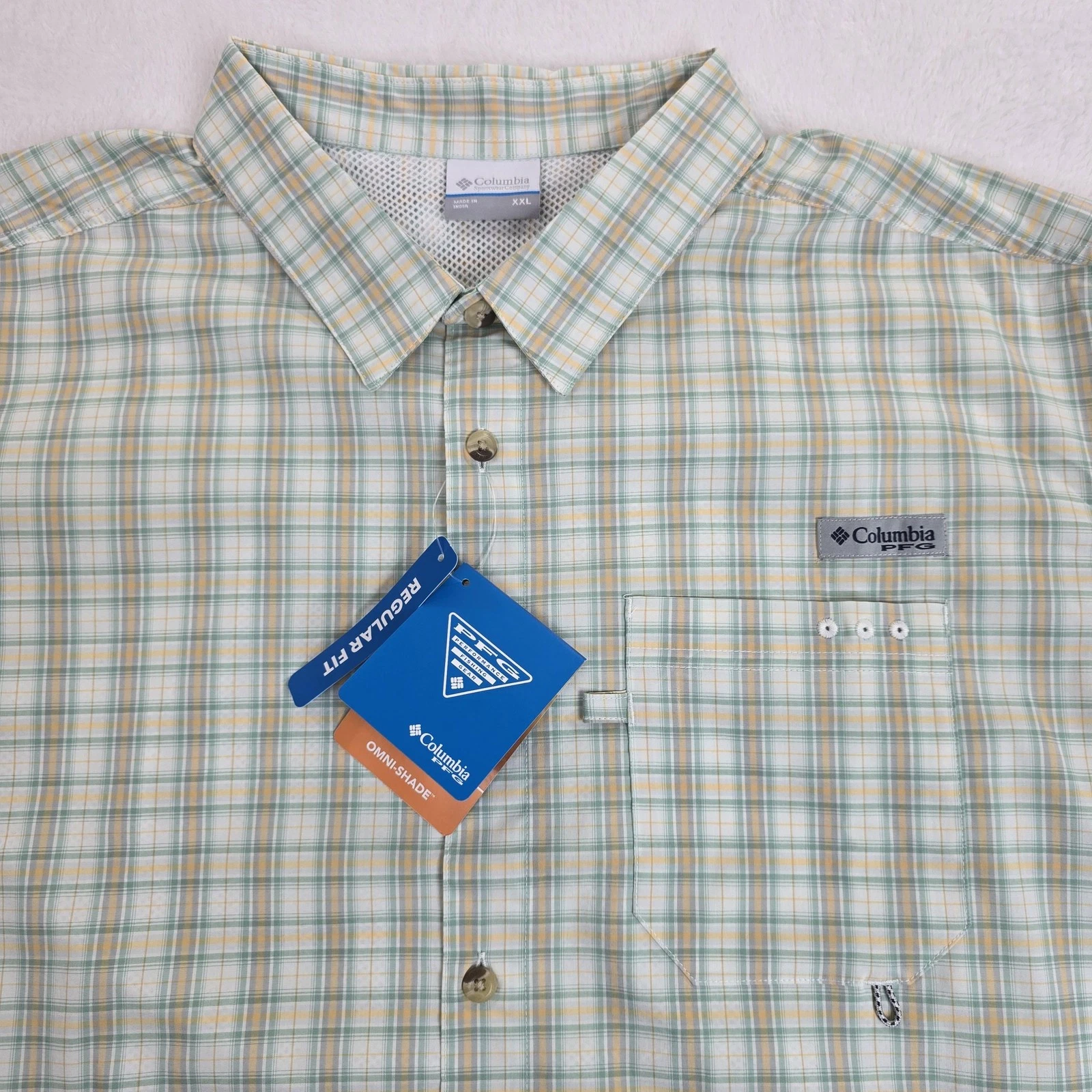 Columbia PFG Shirt Mens 2XL Green Plaid Harbor Peak Omni-Shade Omni-Wick Fishing
Opens in a new wind
