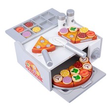 Wooden Pizza Toy Educational Learning Role Play Activity with Oven steady