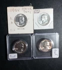 1958 BU Washington Quarter Uncirculated 90% Silver+1959, 1960 & 1961 Proofs
