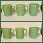 SET OF 6: Vintage (50-60’S) Fire King Jadeite D Handle Coffee Mugs Gorgeous