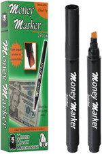 Money Marker (2 Counterfeit Pens) - Counterfeit Bill Detector Pen with Upgraded
