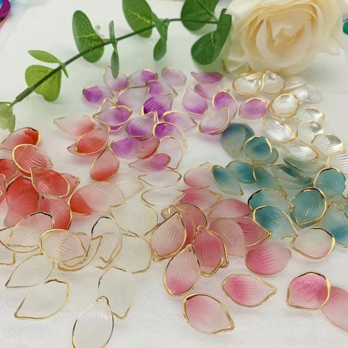 100pcs DIY Acrylic Flower Pendants Petal Charms Resin Hairpin Jewelry Accessory - Picture 4 of 12