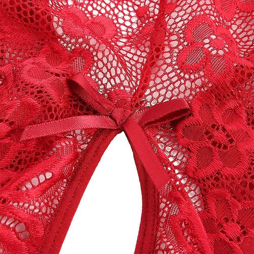 Sexy Lingerie Women Lace Crotchless Babydoll Bodysuit Nightwear Underwear Suit - Picture 17 of 33