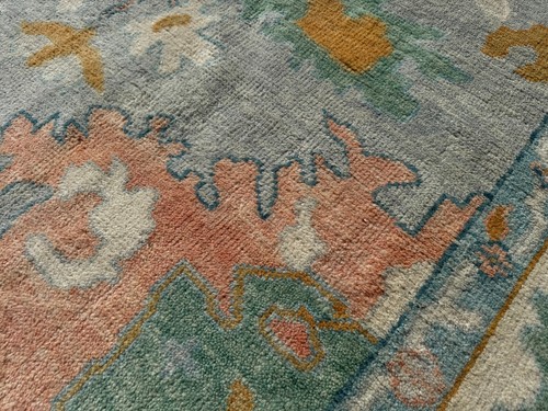 9x12 COLORFUL OUSHAK RUG BLUE HANDMADE handwoven oriental modern pink green new - Picture 12 of 19