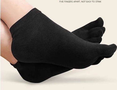 3Pairs Women Hygienical Individual Toe Socks Cotton Anti Bacterial Blister - Picture 15 of 28