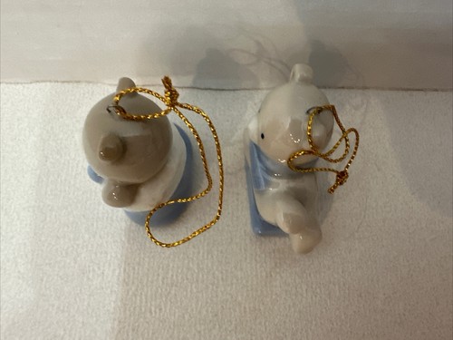 2 Vintage Biedermann Mini Teddy Bear Ornaments Sri Lanka Bear - Picture 5 of 10