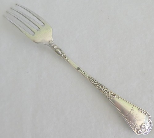 Silver Antique Fork European STERLING Crescent Hallmark 1.6 ozs - Picture 2 of 6