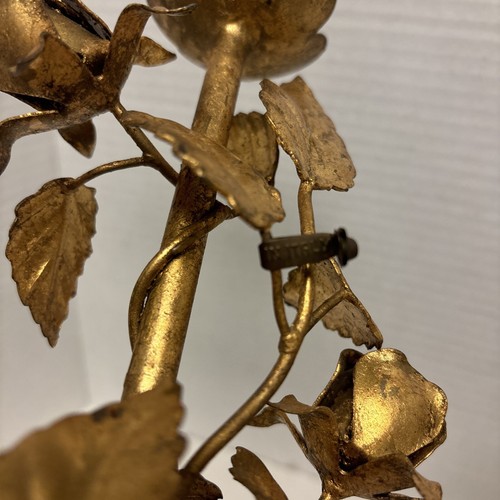 Vintage Italienische Gold Vergoldet Kerzenständer Dekor 2er Set - Bild 2 von 6