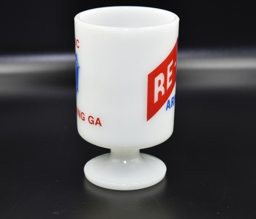 VTG Army Re-Up Footed Milk Glass Coffee Cup Fort Benning GA USA Anchor Hocking - Picture 15 of 20