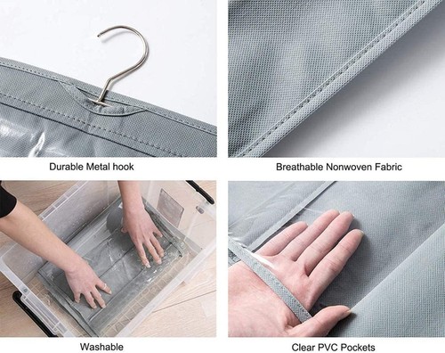 8 Pockets Hanging Purse Handbag Organizer Hanging Shelf Bag Storage, 2 Pack - 第 3/4 張圖片