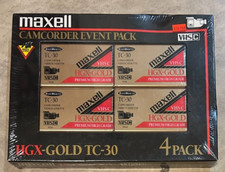 Maxell Camcorder Event Pack 4 HGX Gold TC-30 VHS-C Video Cassettes NEW Sealed